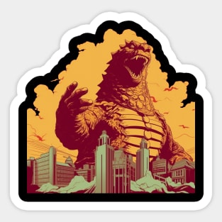 Retro Godzilla Poster Propapaganda Style Sticker